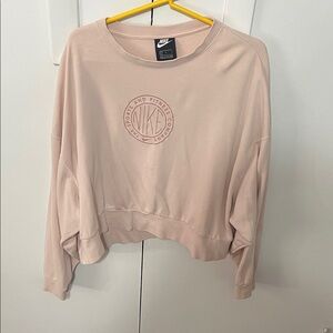 Nike Women's Blush Pink Cropped Sweatshirt